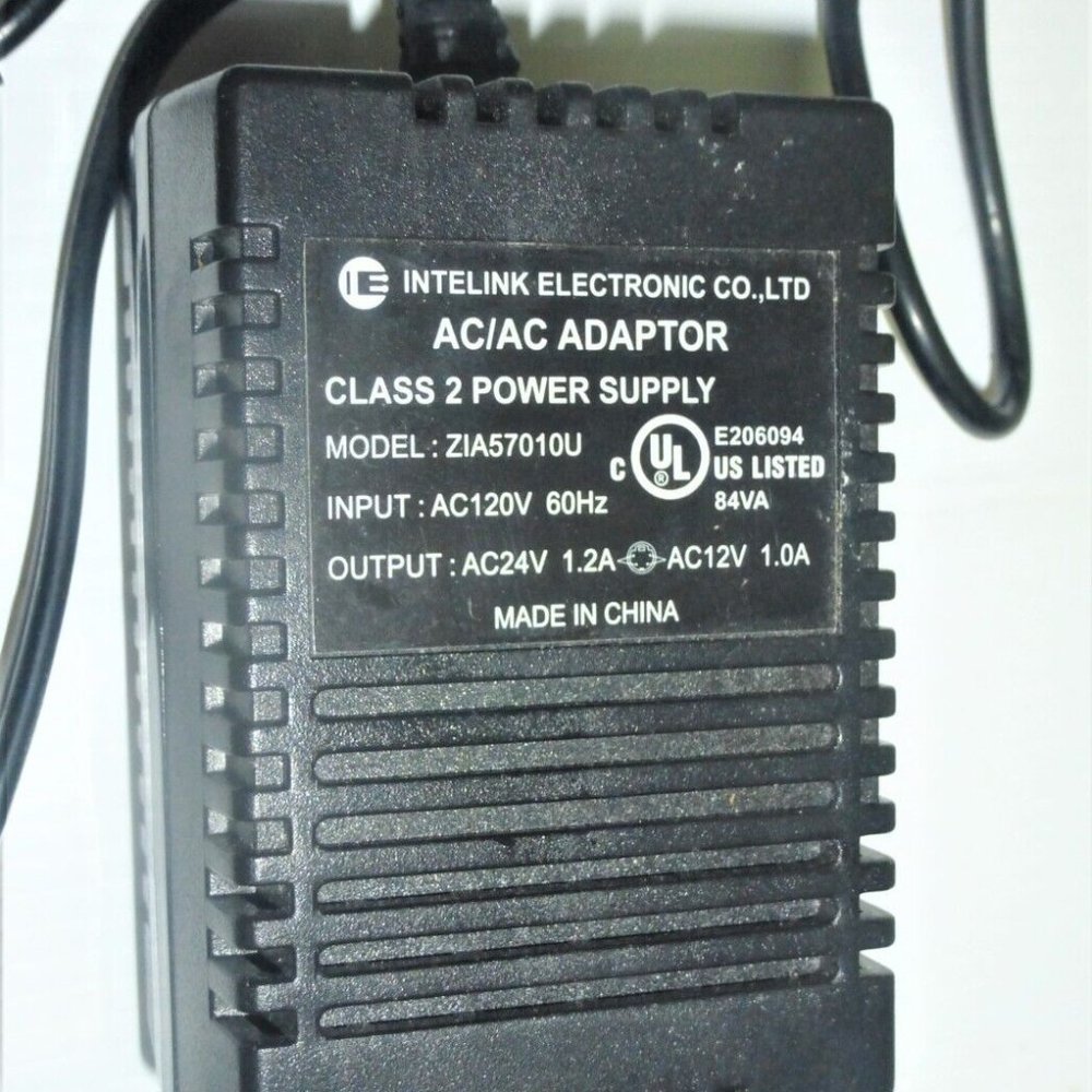 Interlink Electronics AC/DC ADAPTOR ZIA5701OU Output 24V Class 2 Power Supply